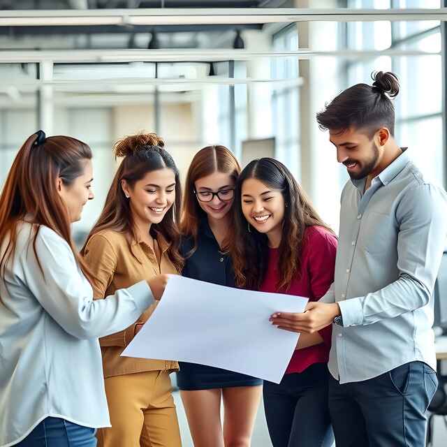 A diverse group of interns collaborating on a project in a modern office setting Skills Gap - SW HR Consulting